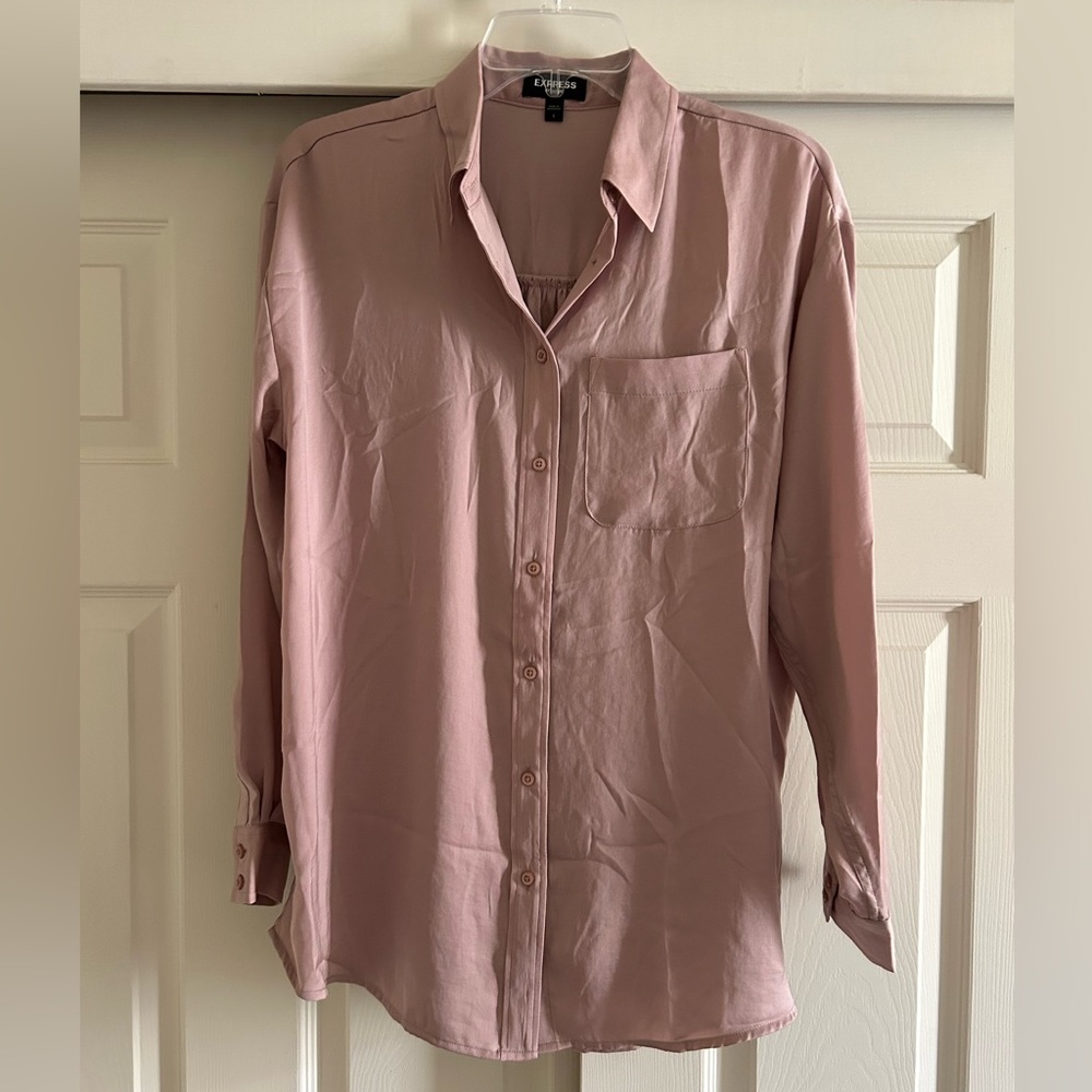 Express Boyfriend Button Down Blouse